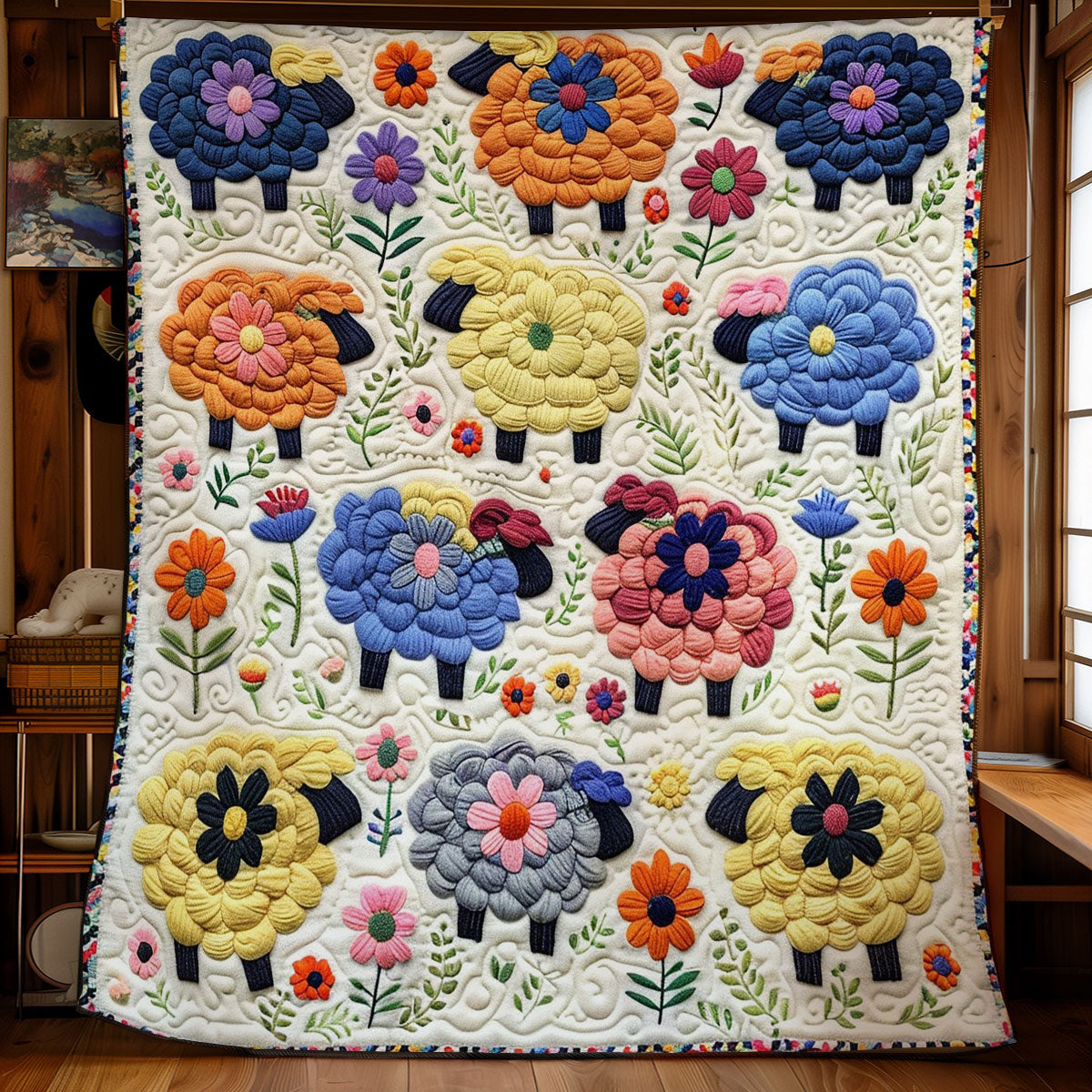 Cloudy Color Sheeps WM3008016CL Quilt