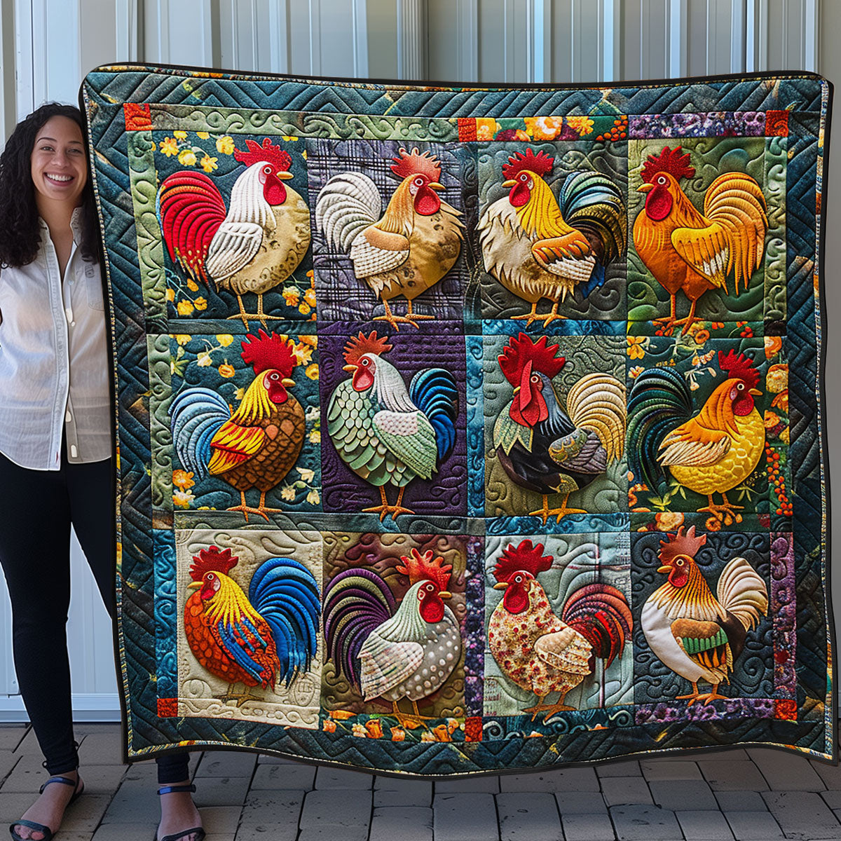 Colorful Chicken Collection SR1608037CL Quilt