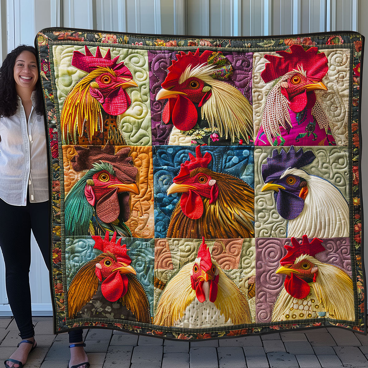 Colorful Chicken SR1608030CL Quilt