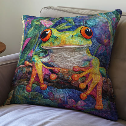 Colorful Frog WM0208153CL Quilt Pillow Case