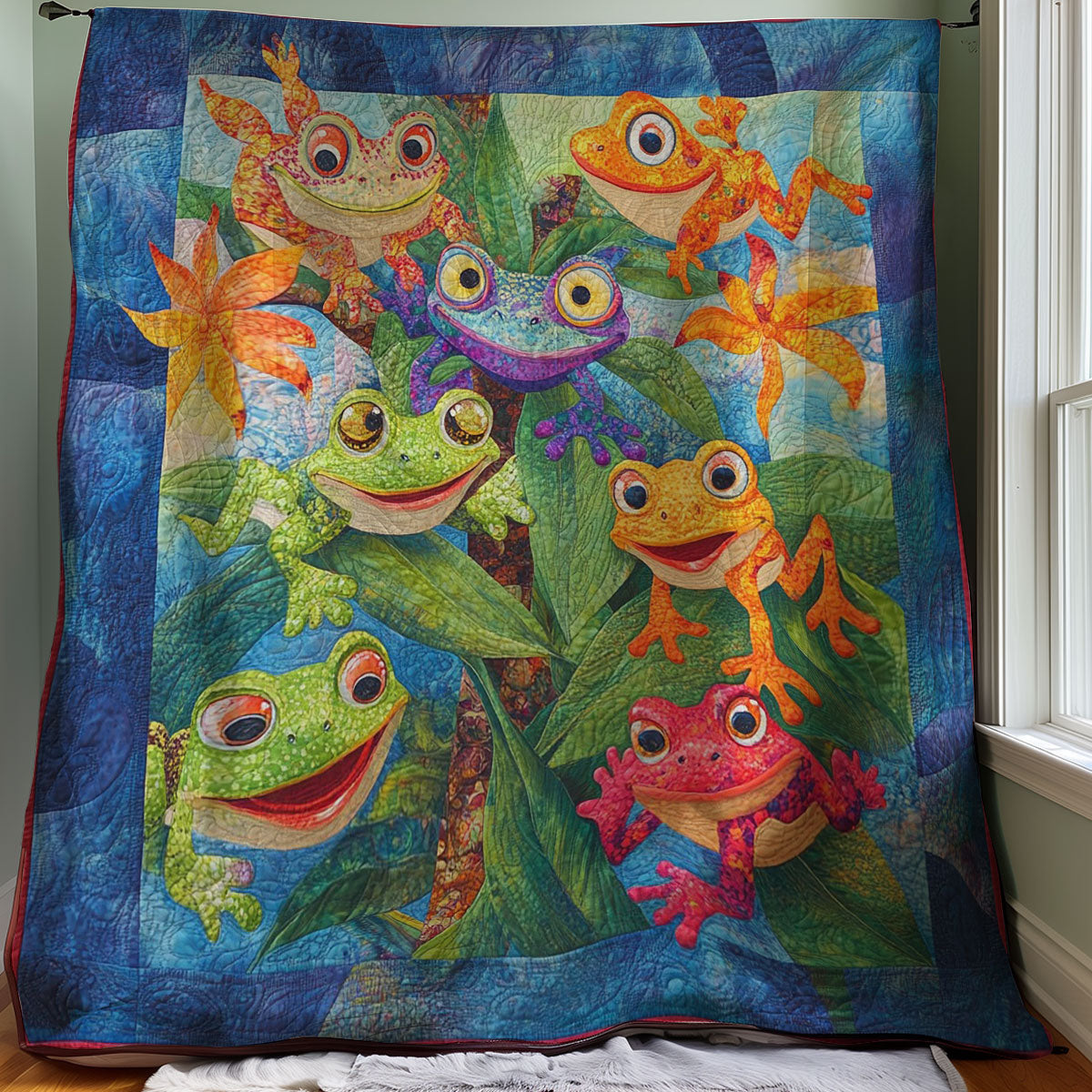 Colorful Frogs WM0308028CL Quilt