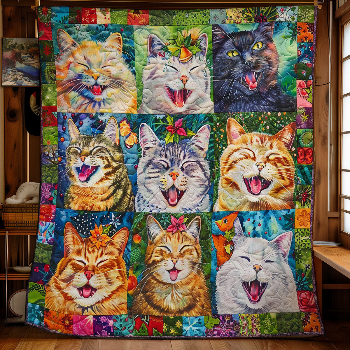 Colorful Happy Cat WM2908022CL Quilt