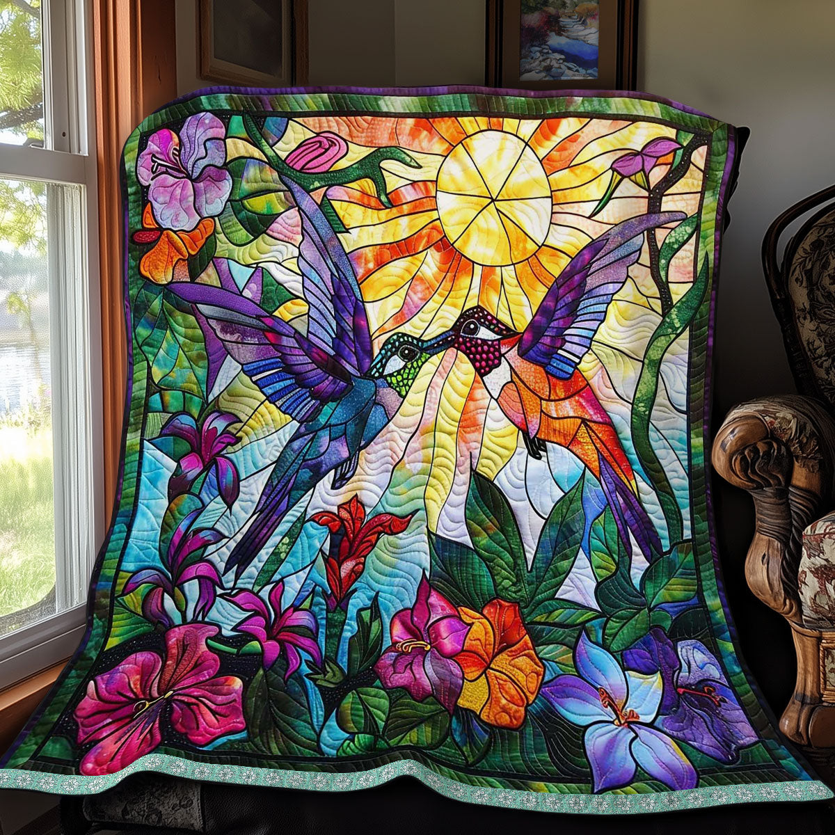 Colorful Hummingbirds WN0509055CL Quilt