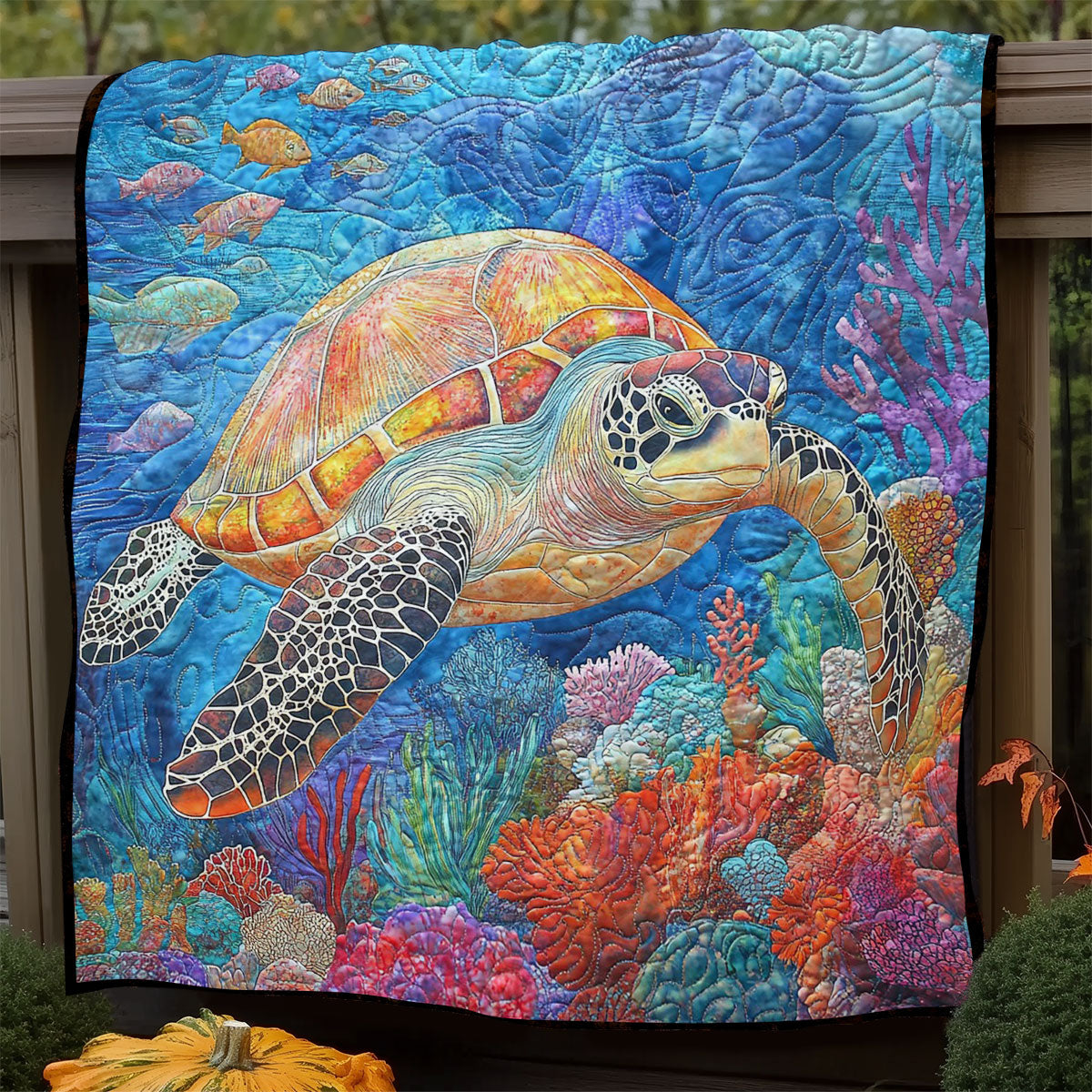 Colorful Sea Turtle WM0608013CL Quilt