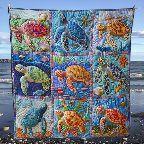 Colorful Sea Turtle WM3008039CL Quilt