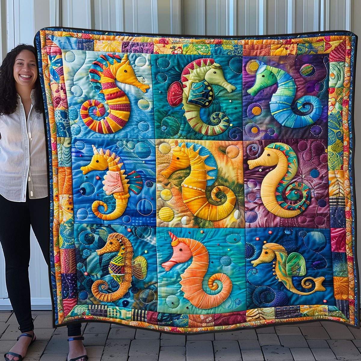 Colorful Seahorse SR1608044CL Quilt