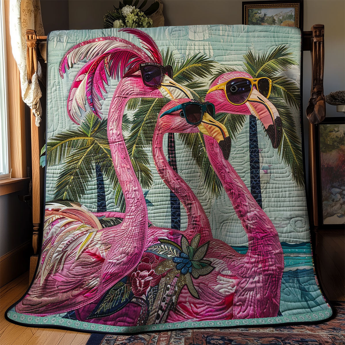 Cool Flamingo Shades WN0909040CL Quilt