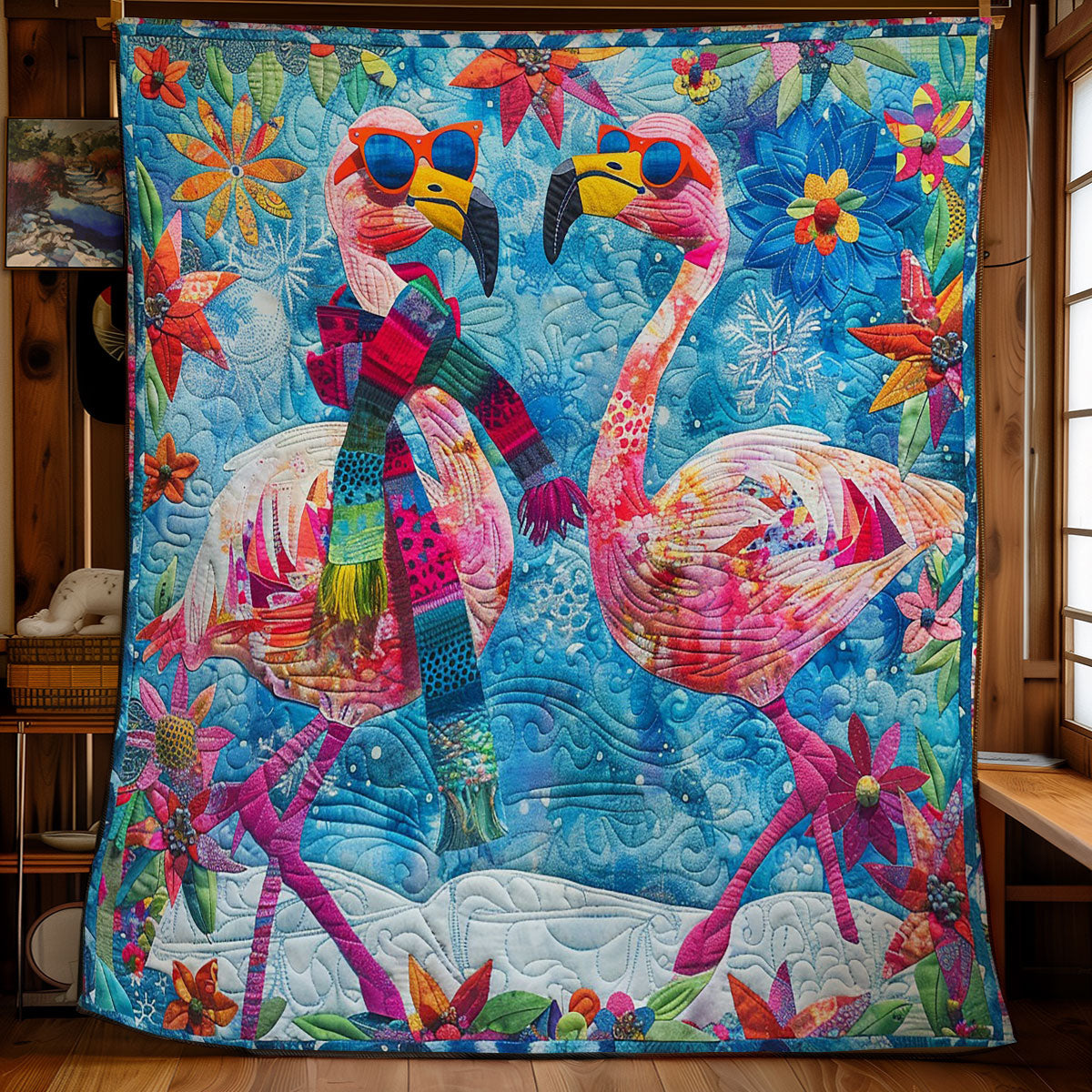 Cool Pink Flamingos WM2408029CL Quilt