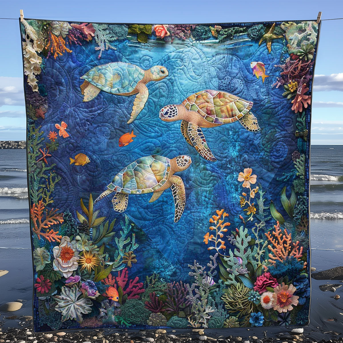 Coral Reef Turtle WN1008012CL Quilt