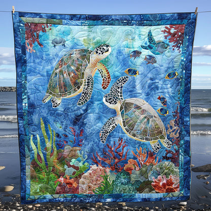 Coral Turtle Glide WN0808071CL Quilt