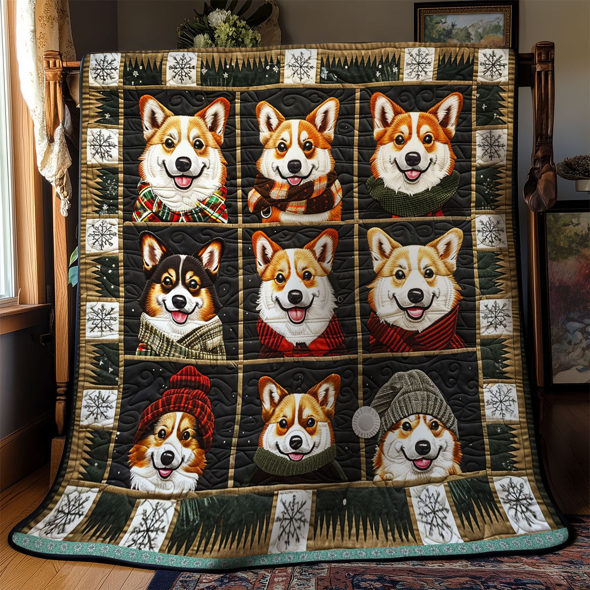 Corgis’ Happy Hideaway WN0909035CL Quilt