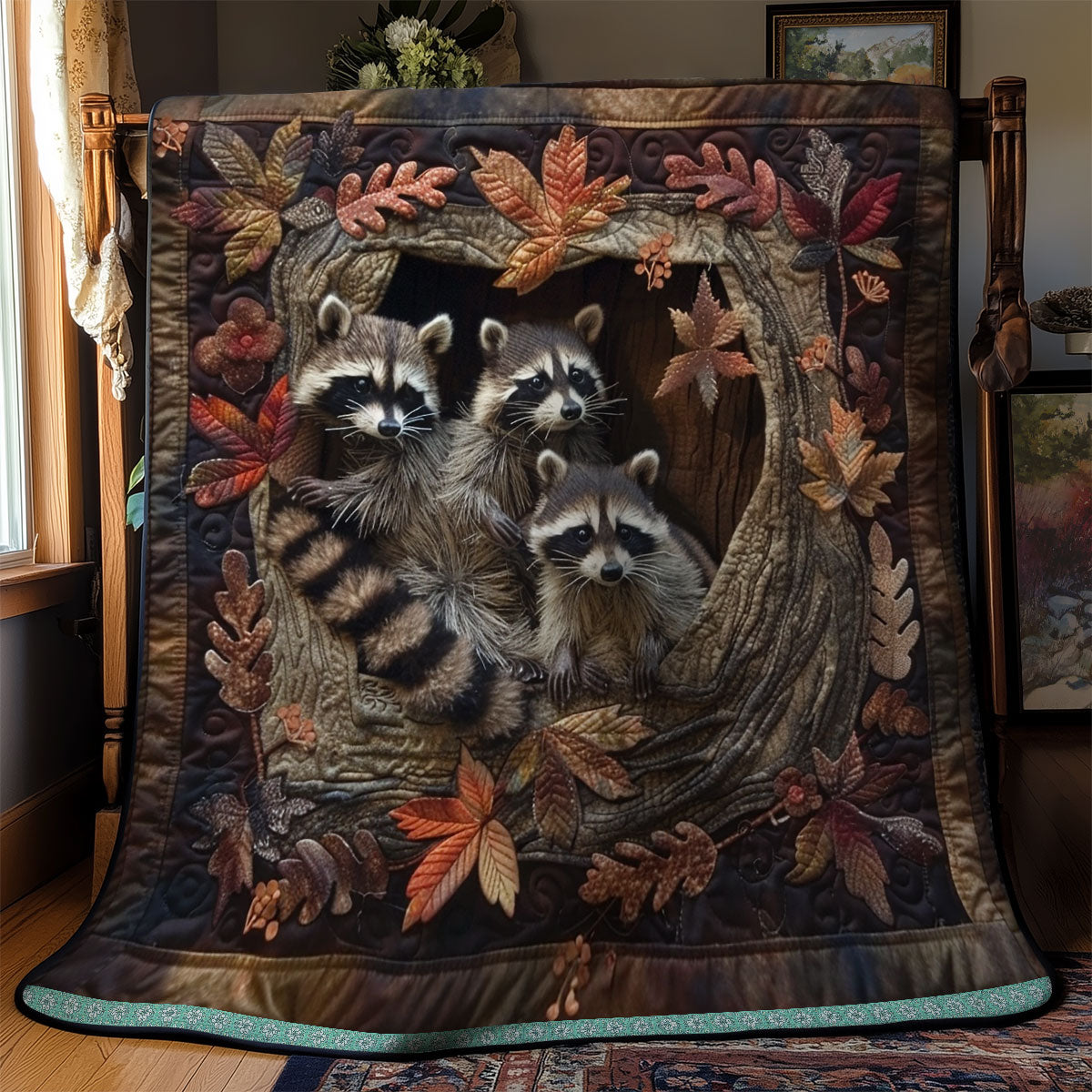 Cozy Raccoons Den WN0909079CL Quilt