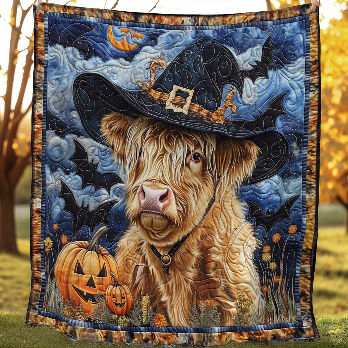 Creepy Highland Cow WN0908125CL Quilt