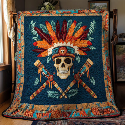 Crimson Skull And Feathers WN2001032CL Quilt