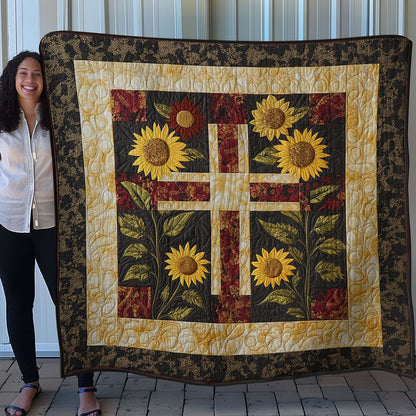 Cross And Sunflowers WN0208045CL Quilt