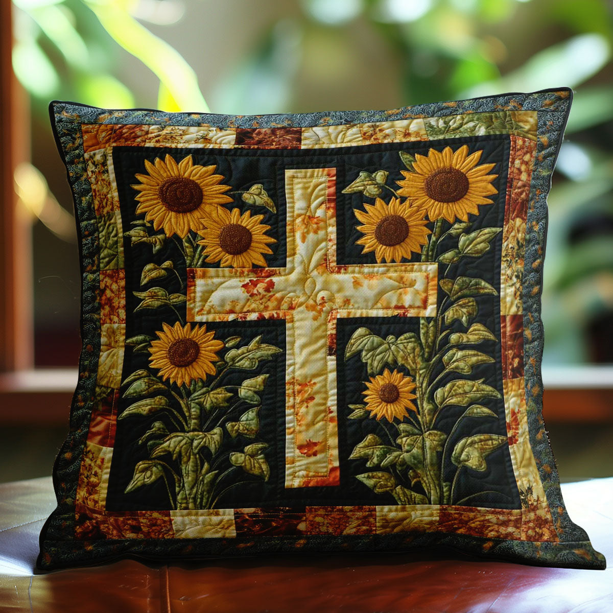 Cross & Sunflowers WN0208069CL Quilt Pillow Case