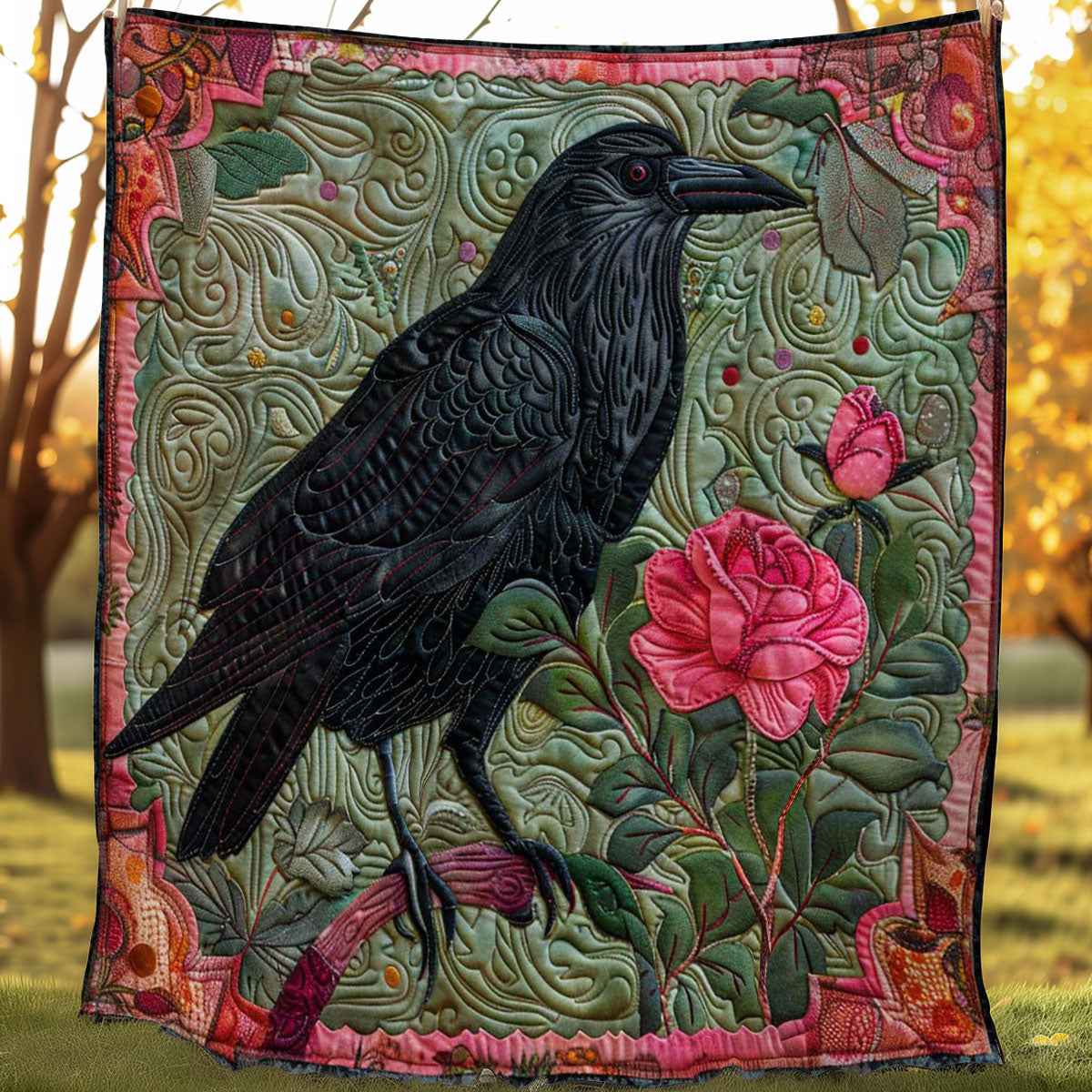 Crow Floral Retreat WN2108147CL Quilt