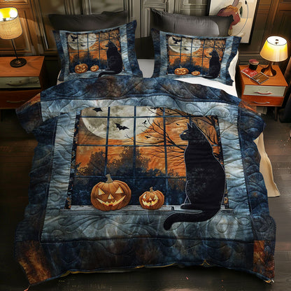 Christmas Cat And Pumpkins WN2407007CL Duvet Cover Set