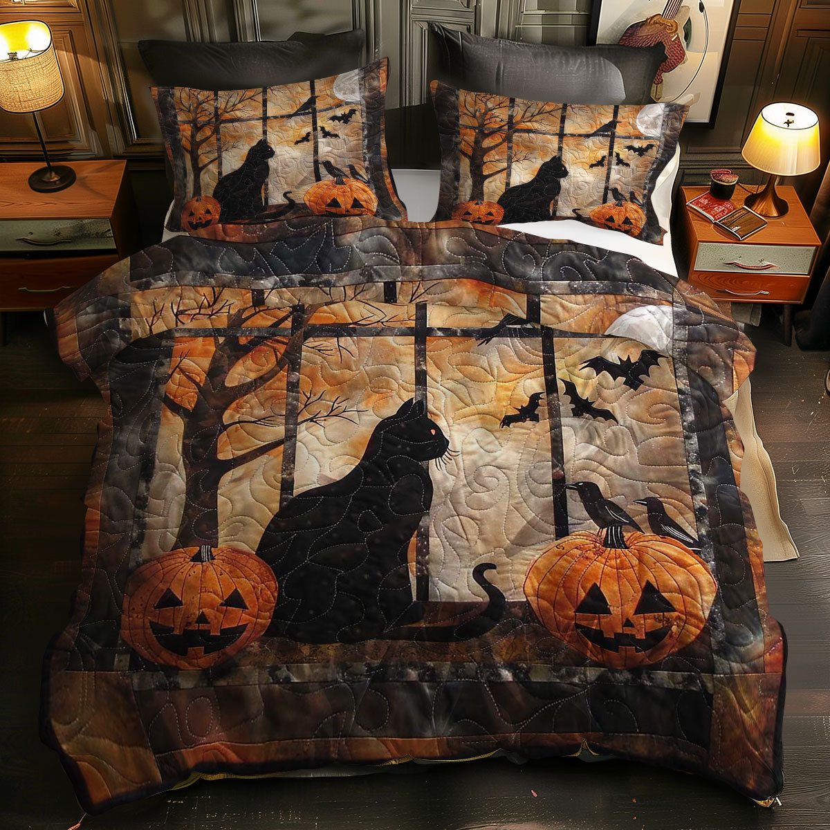 Halloween And Cat WN2407005CL Duvet Cover Set