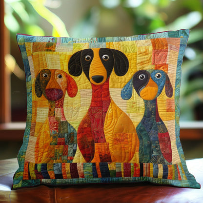 Dachshund Herd WN2208065CL Quilt Pillow Case