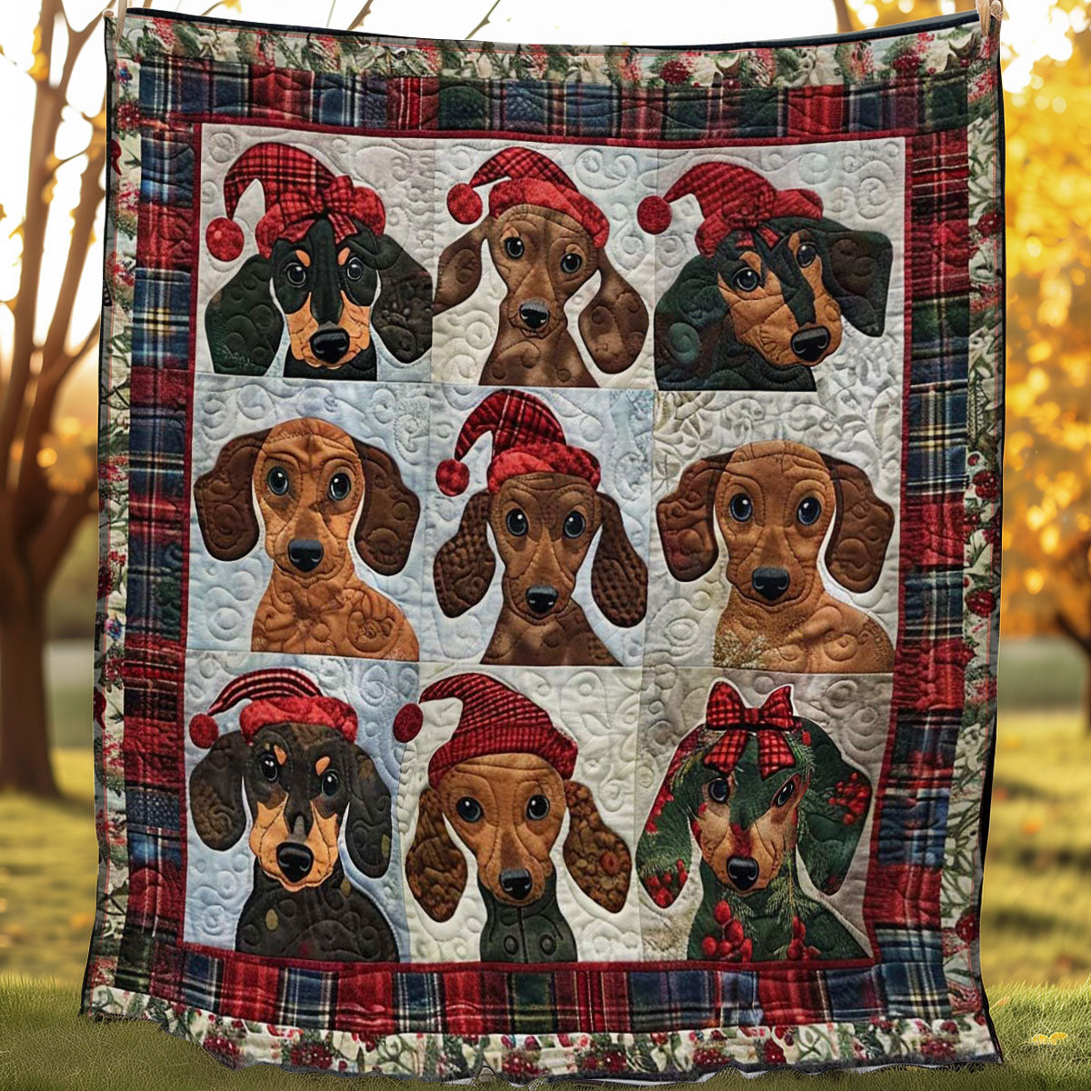 Dachshund Holiday Cheer WN1508069CL Quilt