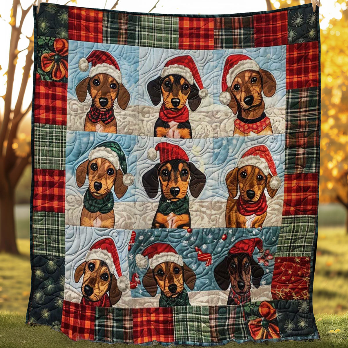 Dachshund Merry Moments WN1508073CL Quilt