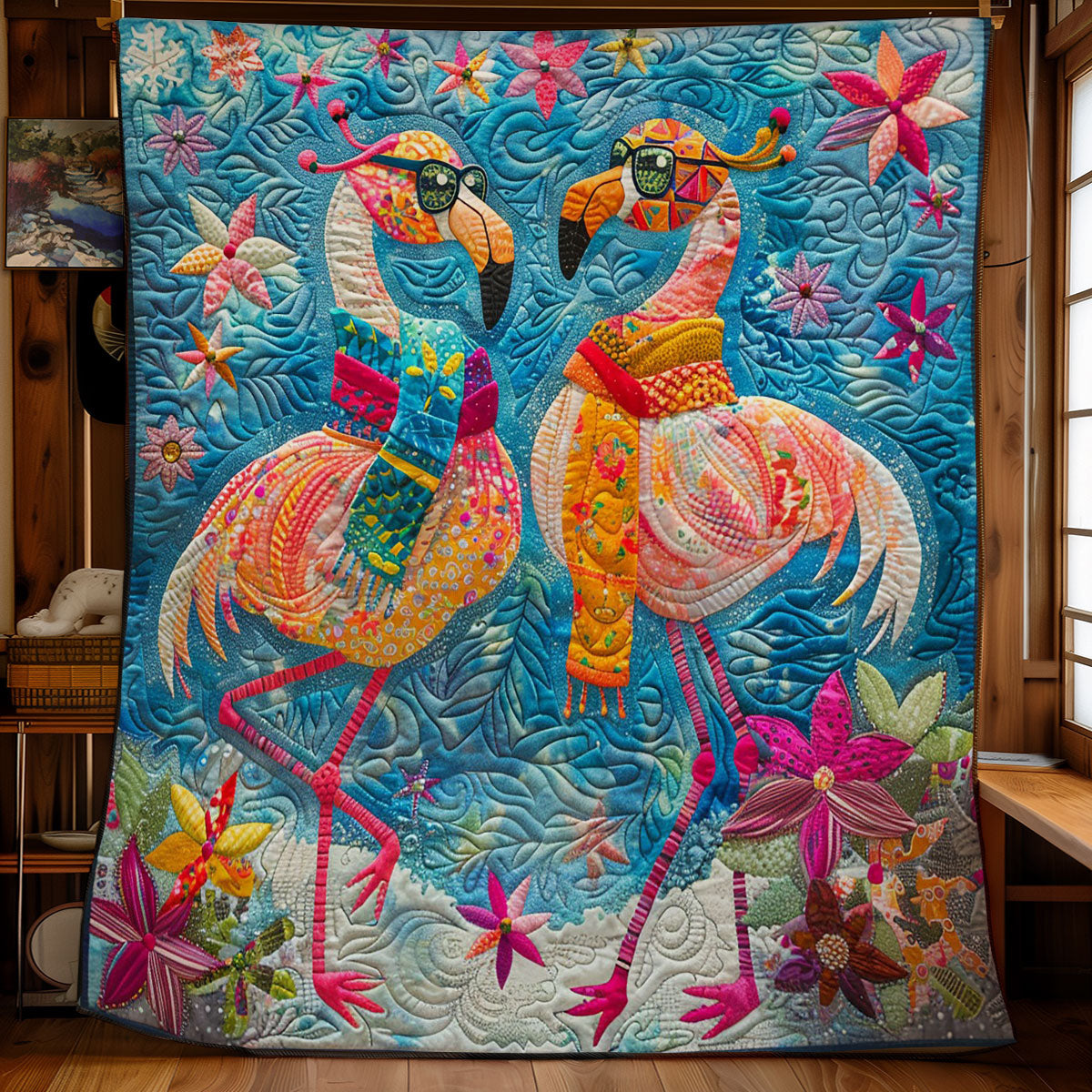 Dancing Party Flamingos WM2408030CL Quilt