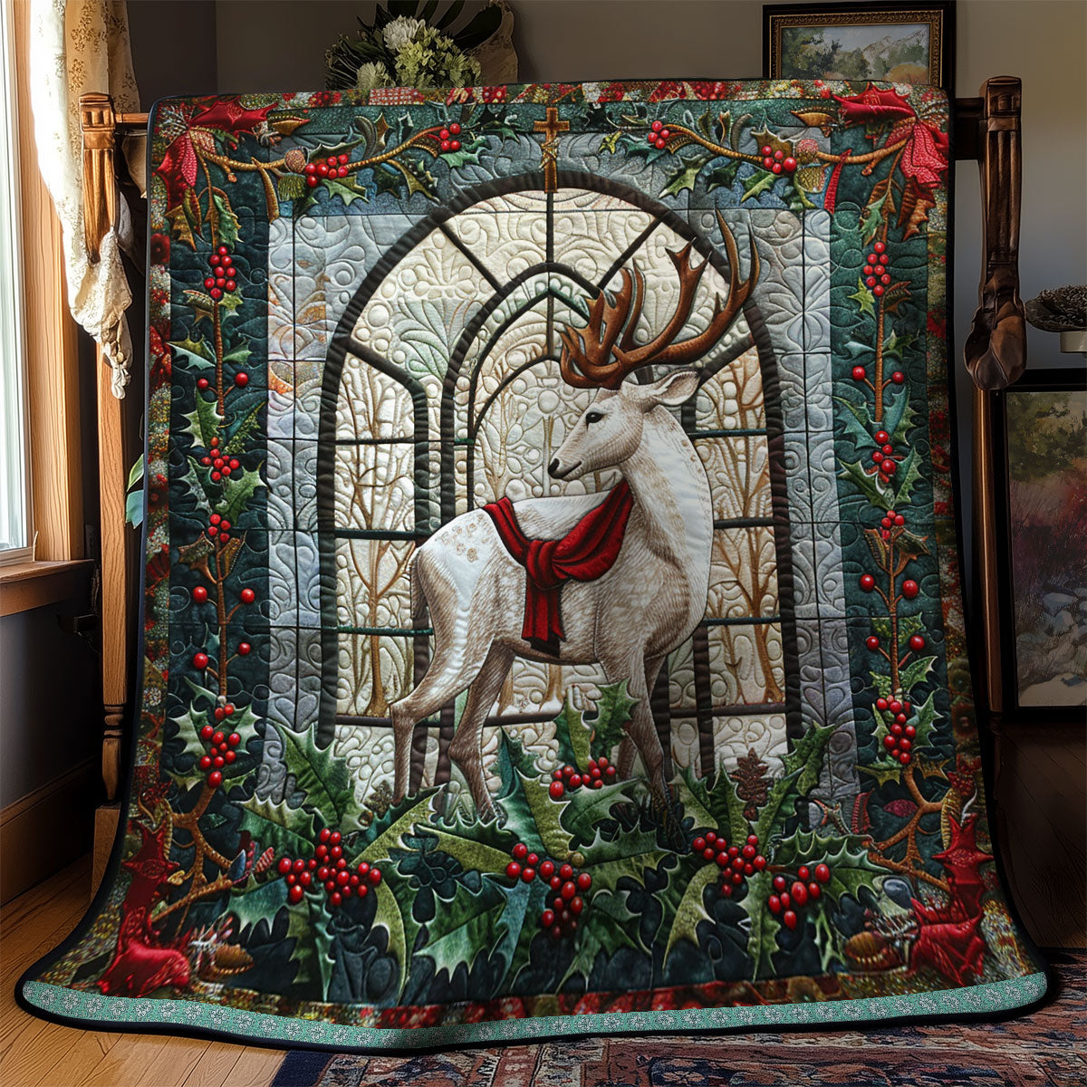 Deer In Winter's Embrace WN0909070CL Quilt