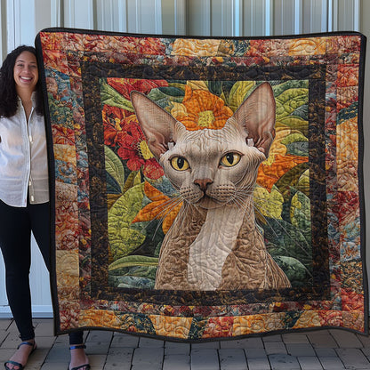 Devon Rex And Flowers WN0608088CL Quilt