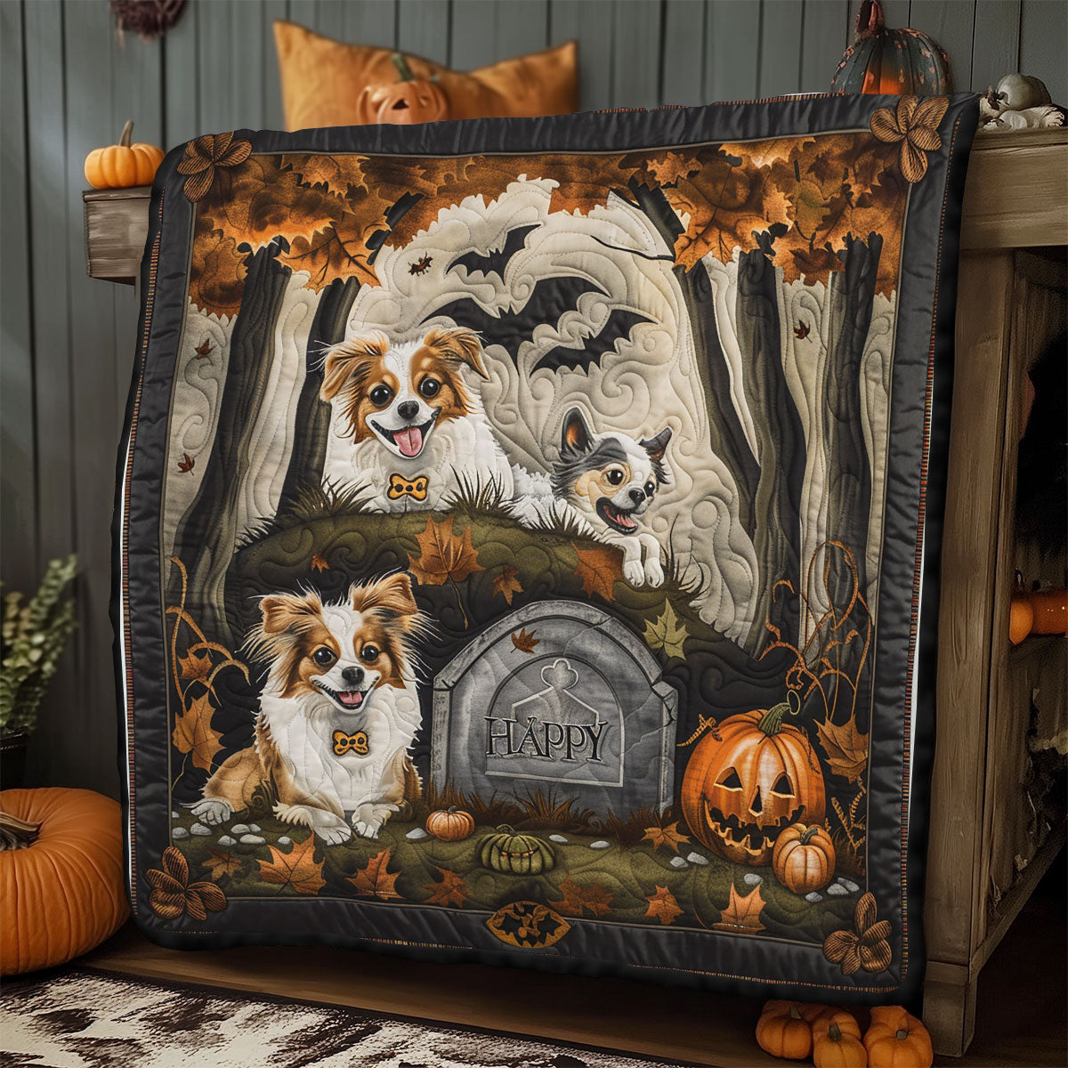 Dog Night Halloween SR2108007CL Quilt