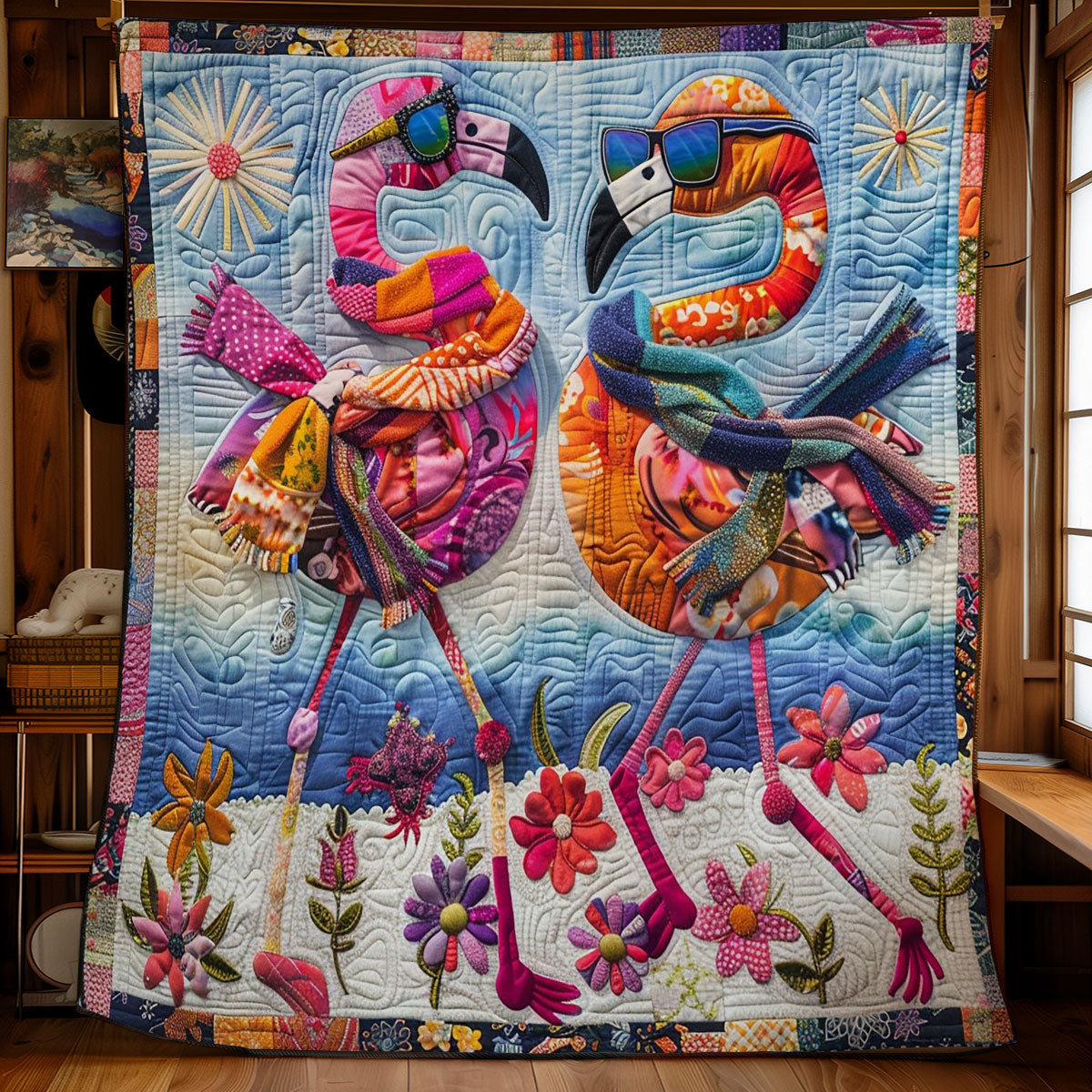 Double Flamingos WM2808077CL Quilt