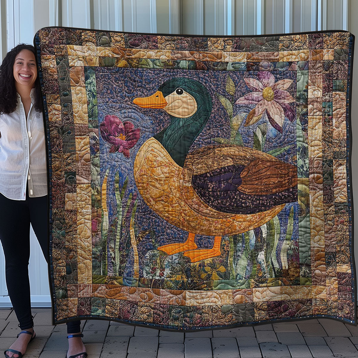 Duck And Flowers WN3107004CL Quilt