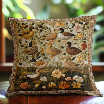 Duckling and Flowers WN3107066CL Quilt Pillow Case
