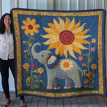 Elephant And Sunflowers WN0108056CL Quilt