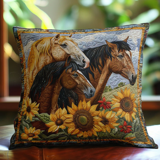 Equine Sunflowers WN3007061CL Quilt Pillow Case