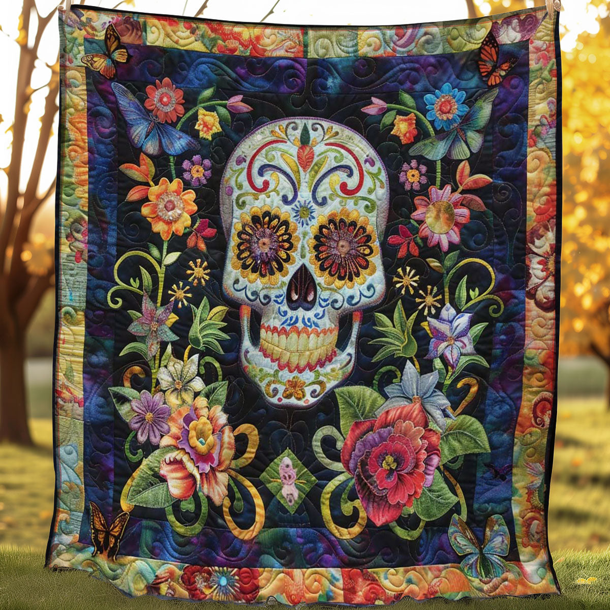 Eternal Flower Skull WN0908113CL Quilt