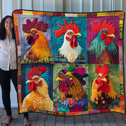 Family Rooster Chicken SR1608034CL Quilt