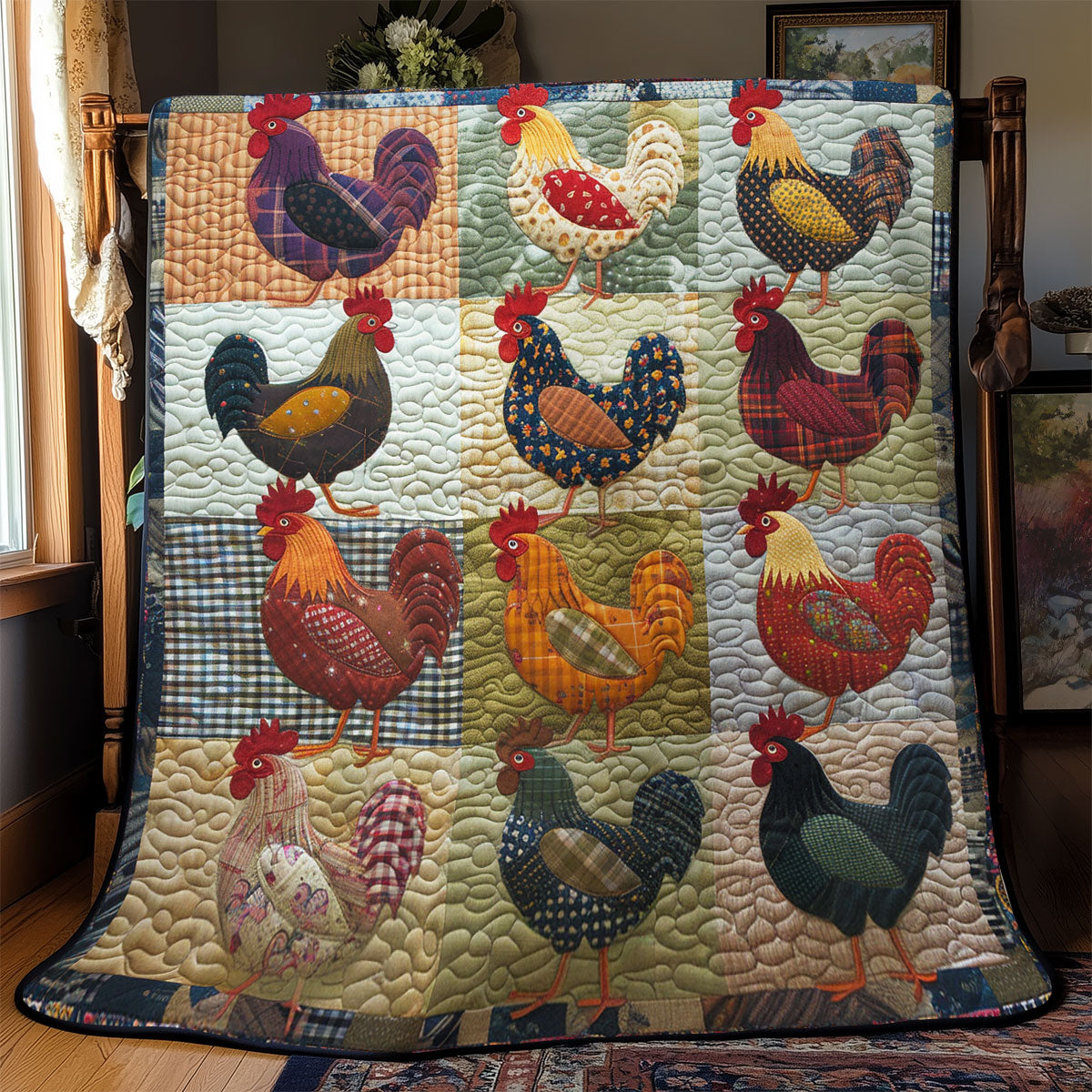 Farmhouse Chicken SR1908063CL Quilt