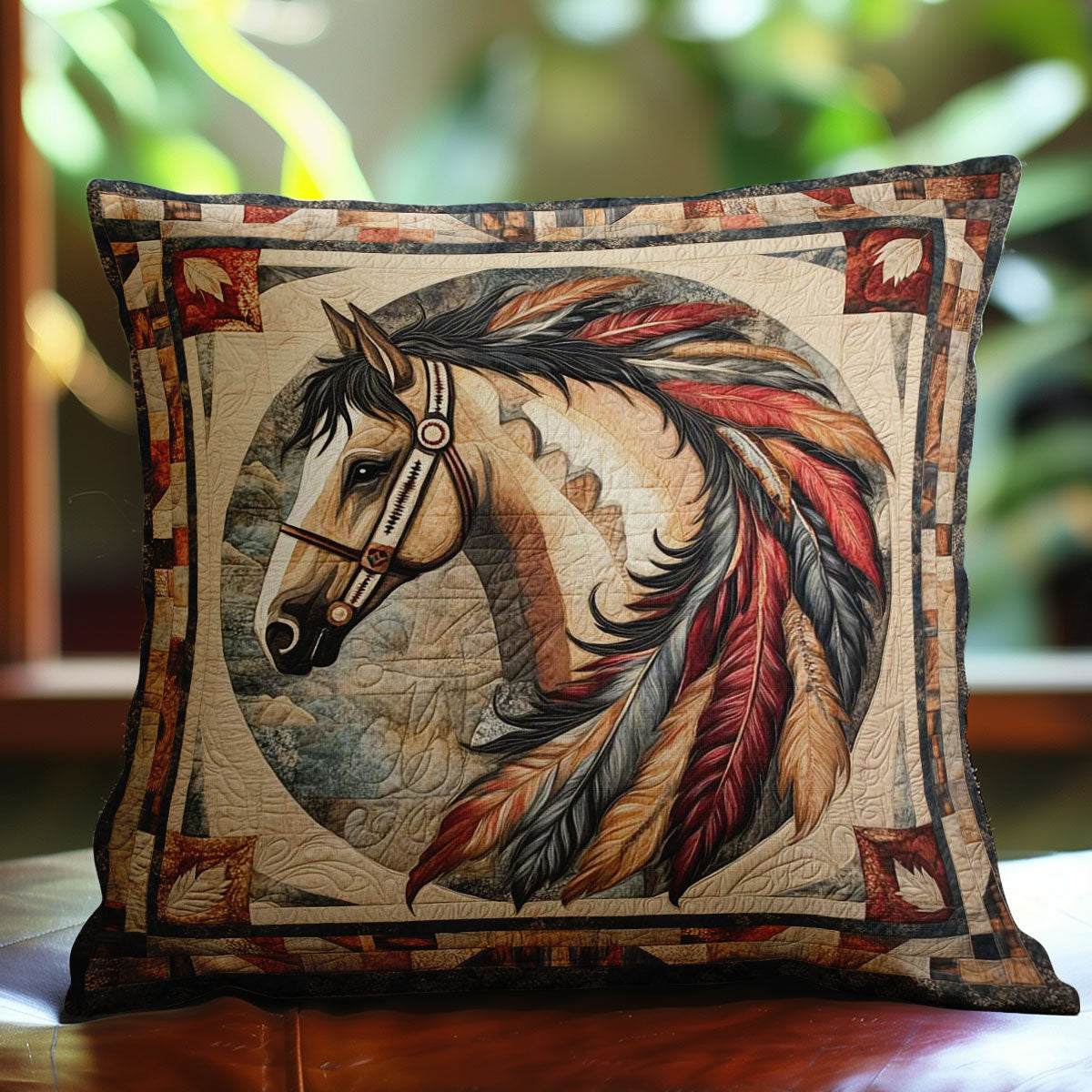 Feathers And Horse WN0108021CL Quilt Pillow Case