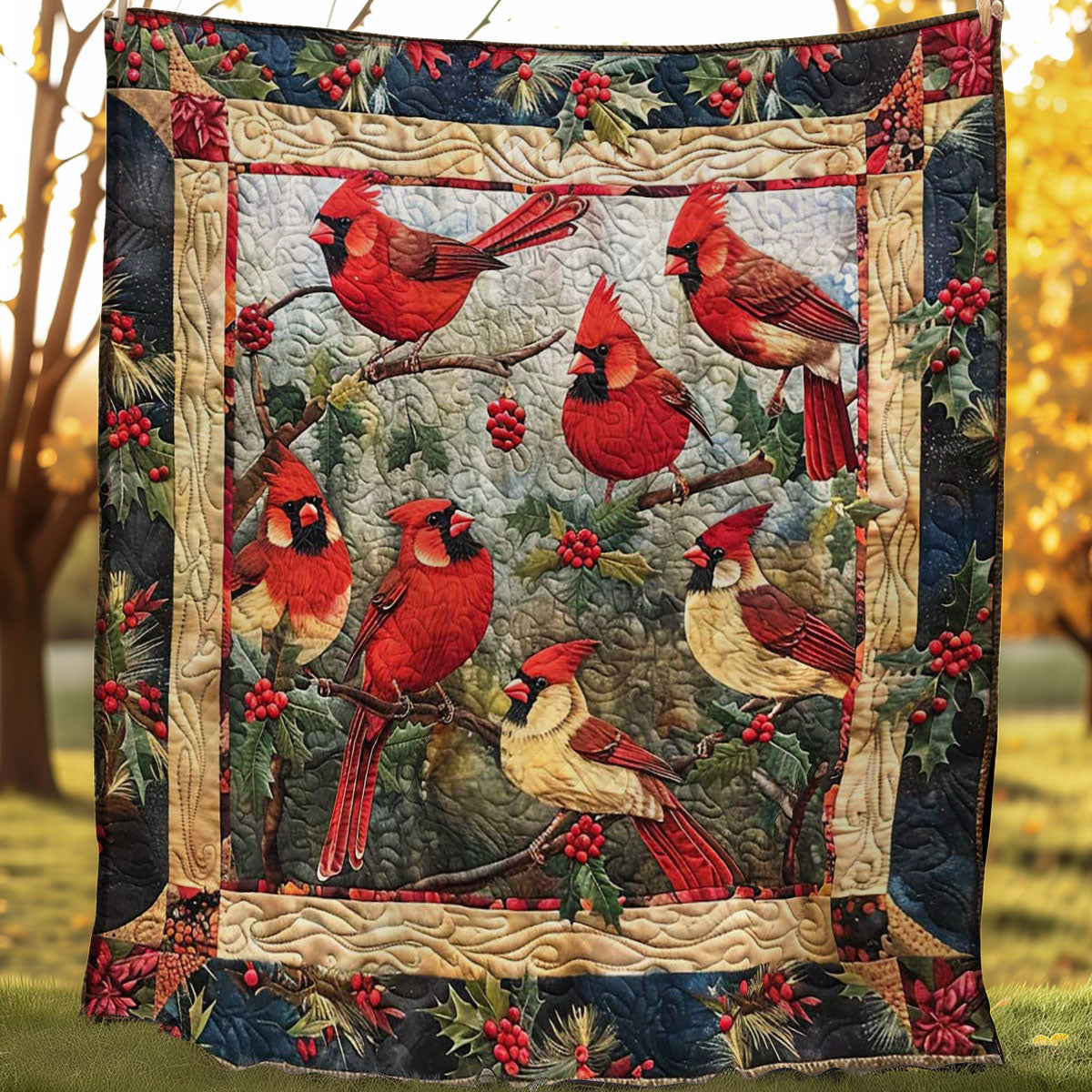 Festive Cardinal WN1608013CL Quilt