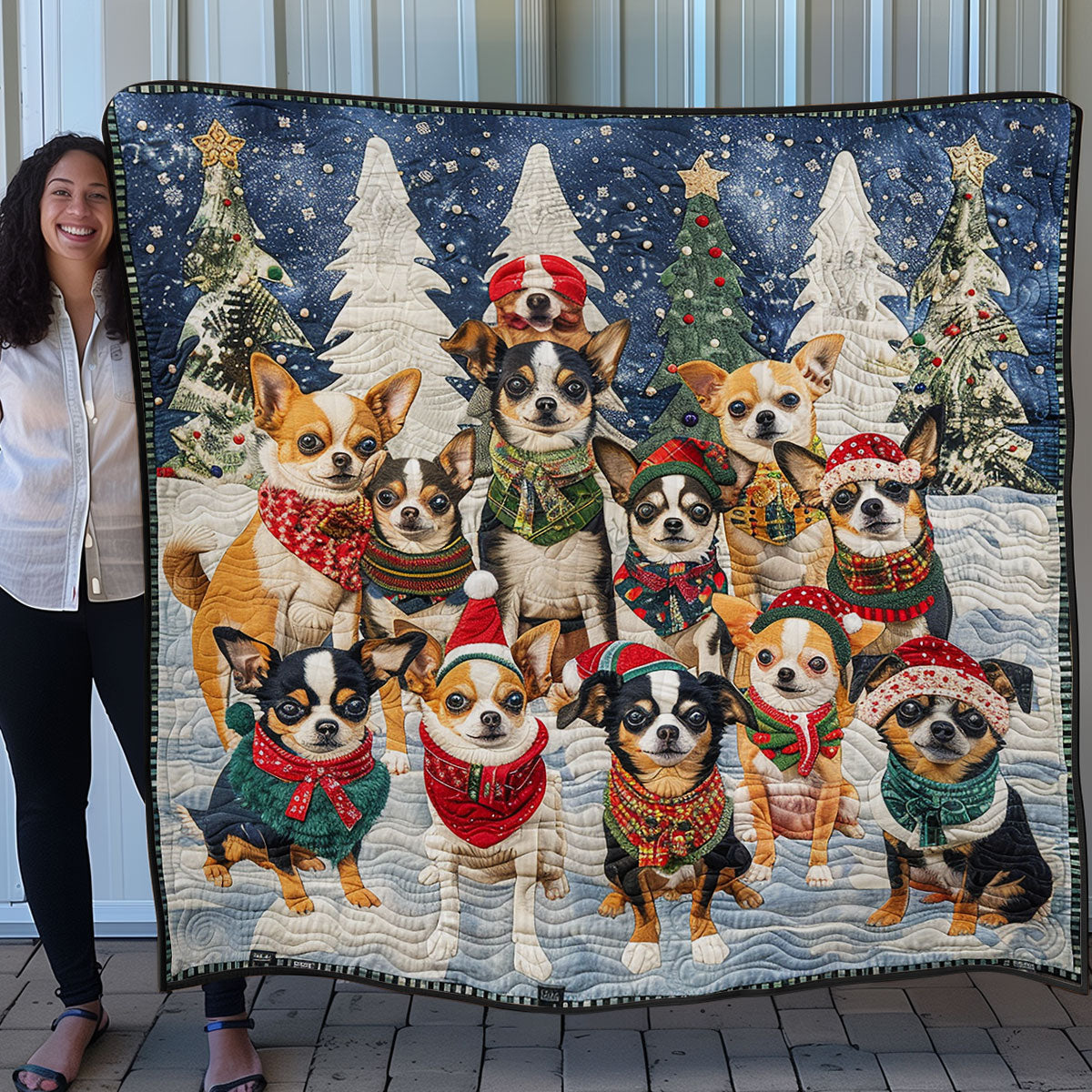 Festive Chihuahuas SR1608048CL Quilt