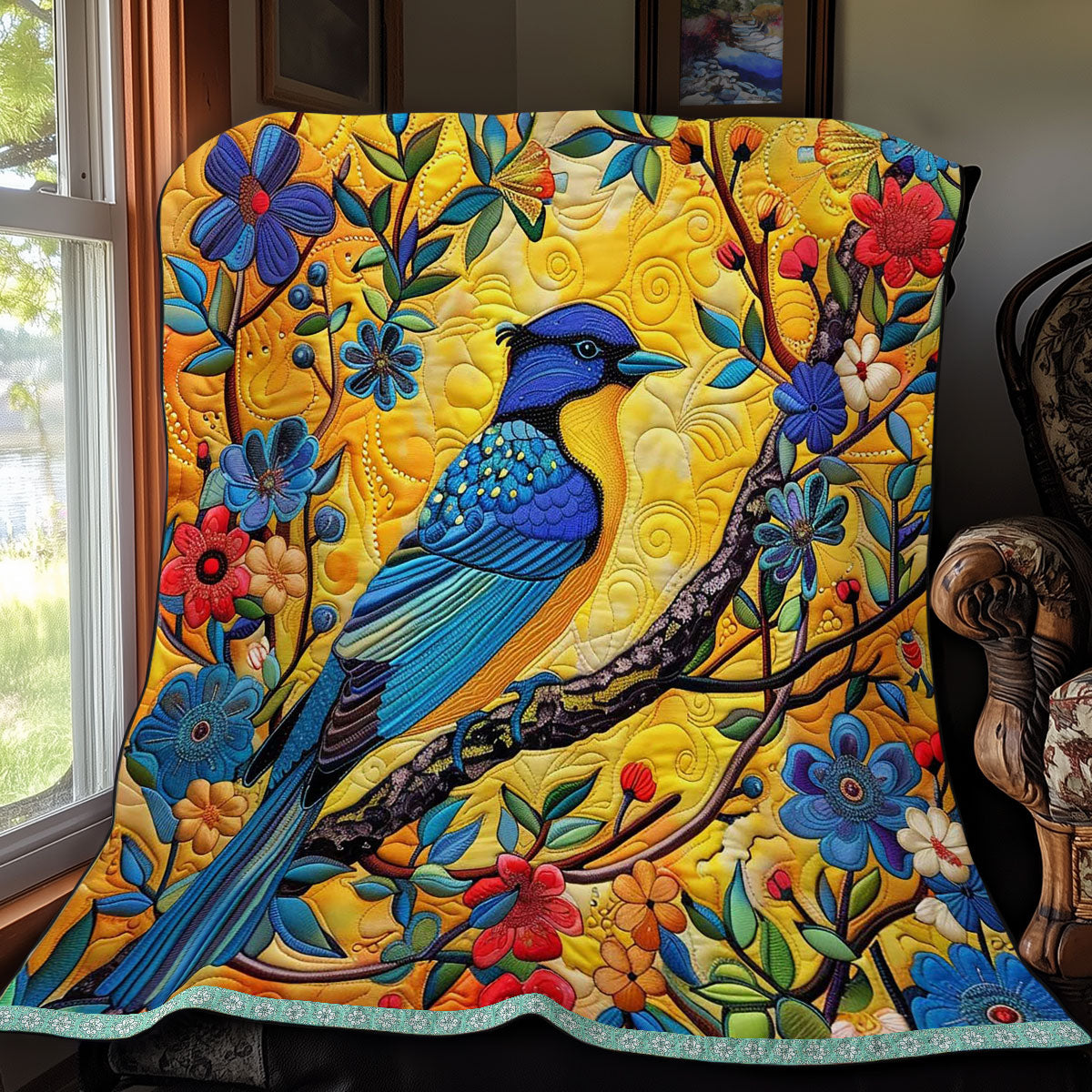 Floral Bluebird WN0509029CL Quilt