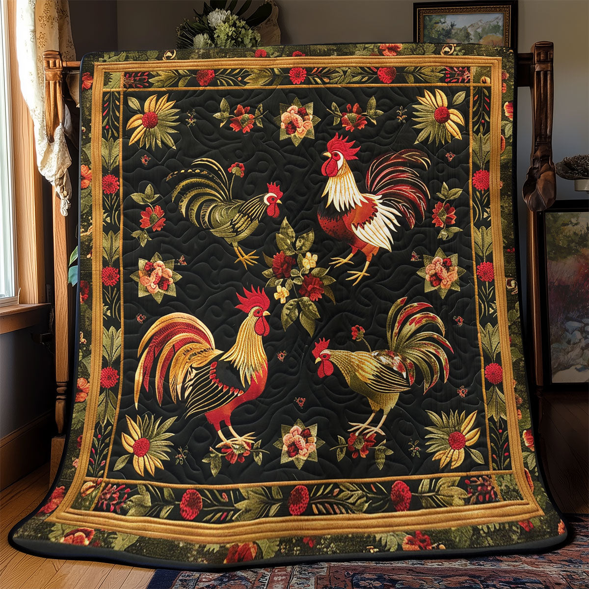 Floral Chicken SR2208016CL Quilt