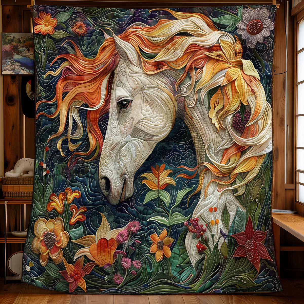 Floral Horse WM2808060CL Quilt