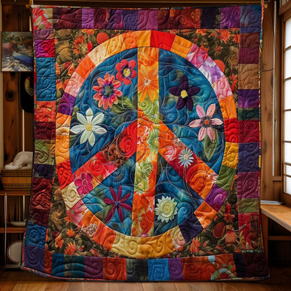 Floral Peace Sign WM0909010CL Quilt