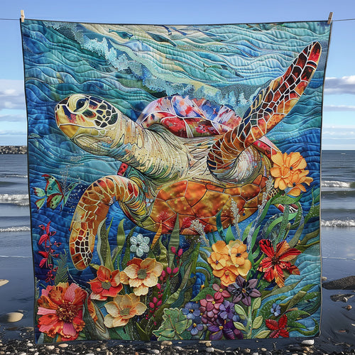 Floral Shell Turtle WM0509025CL Quilt