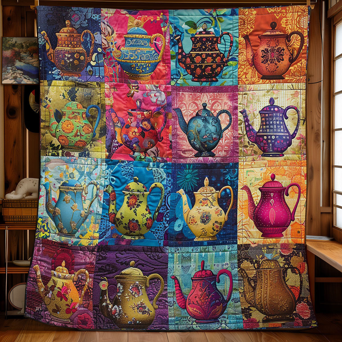 Florals Decoring Teapot WM2308001CL Quilt