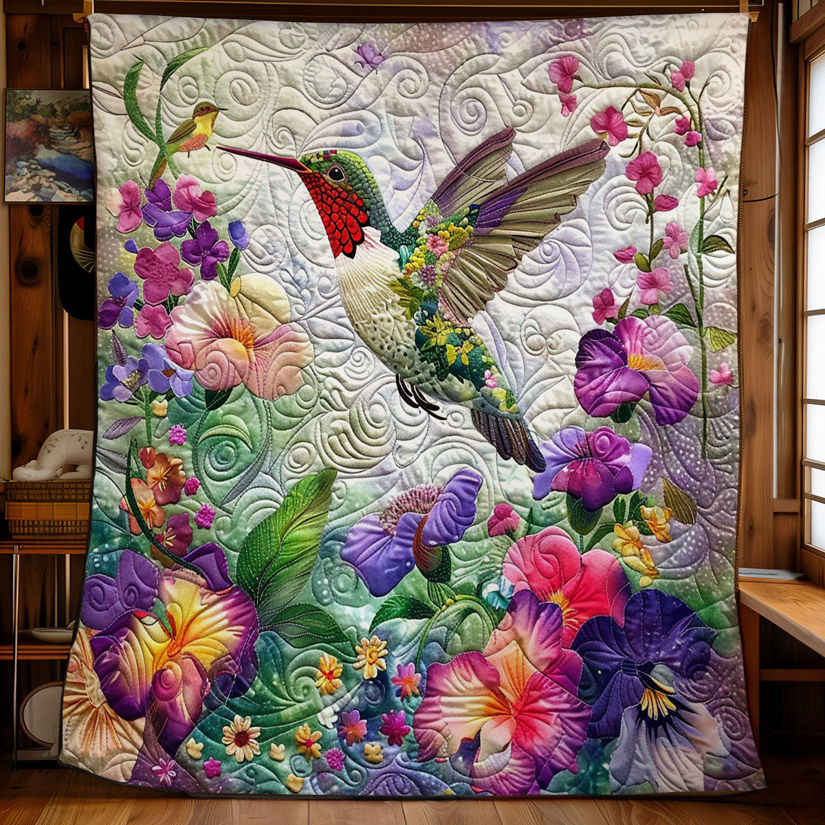 Florals Hummingbird WM2308092CL Quilt