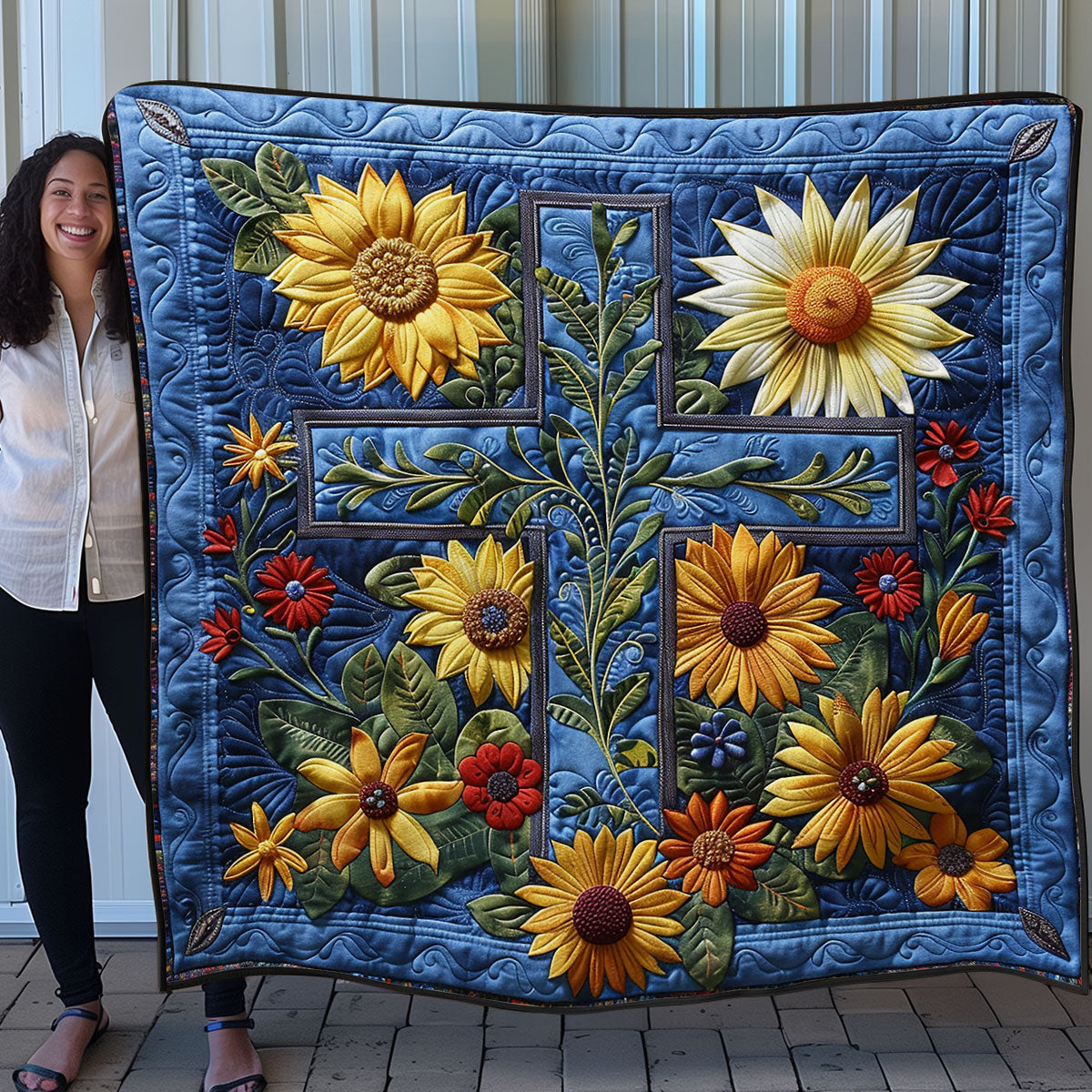Flower Cross SR1508008CL Quilt