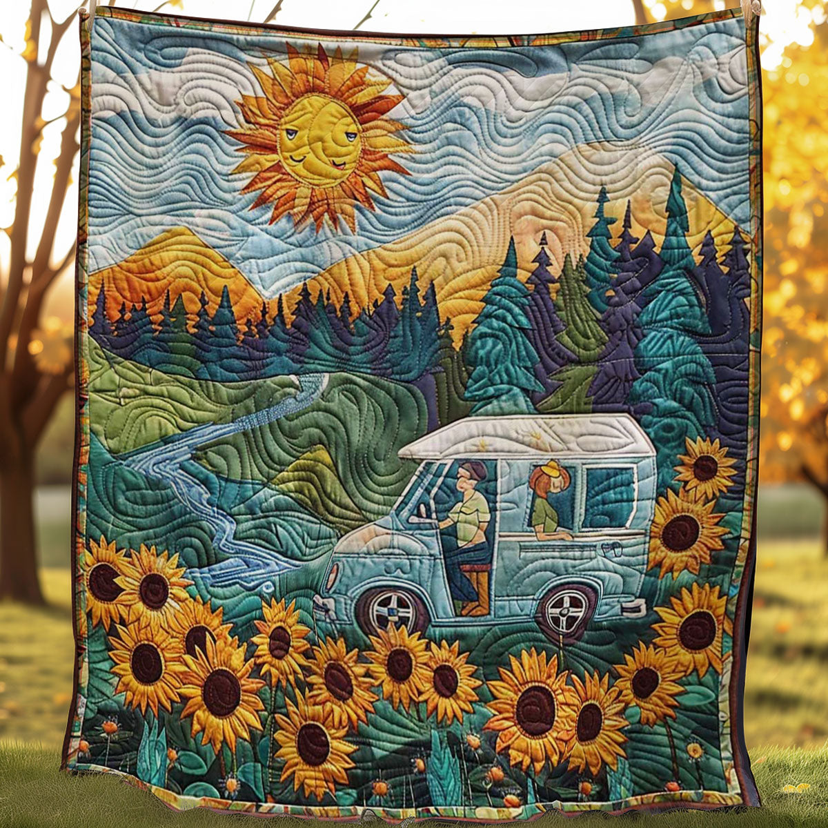 Flower Powered Camper WN1008037CL Quilt